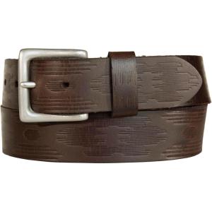 imageLucky Brand Mens Genuine Leather Belt  Classic  Casual  Everyday  Western  American Heritage  Metal BuckleAztec Embossed  Brown
