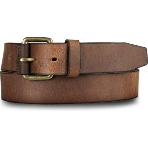 imageLucky Brand Mens Jeans Leather Belt Classic Casual Dress Everyday American Heritage Genuine Leather Metal BuckleCovered Roller  Dark Brown