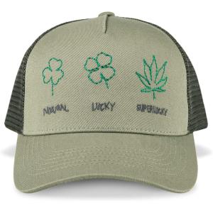 imageLucky Brand Trucker Hat  Snapback  Adjustable  Mesh Back  Baseball Cap  Golf  Fishing  American HeritageSuper Lucky Trucker  Moss
