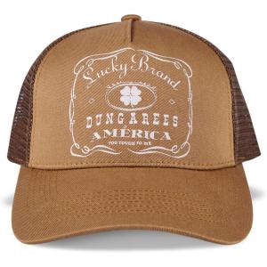 imageLucky Brand Trucker Hat  Snapback  Adjustable  Mesh Back  Baseball Cap  Golf  Fishing  American HeritageVintage Trucker  Toast