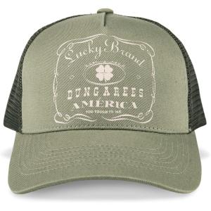 imageLucky Brand Trucker Hat  Snapback  Adjustable  Mesh Back  Retro  Baseball Cap  Golf  Fishing  American HeritageVintage Trucker  Moss