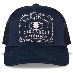 imageLucky Brand Trucker Hat  Snapback  Adjustable  Mesh Back  Retro  Baseball Cap  Golf  Fishing  American HeritageVintage Trucker  Navy