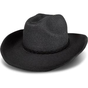 imageLucky Brand Womens Cowboy Hat  Western  Woven  Wide Brim  Adjustable  Breathable  Straw  Sun ProtectionBlack
