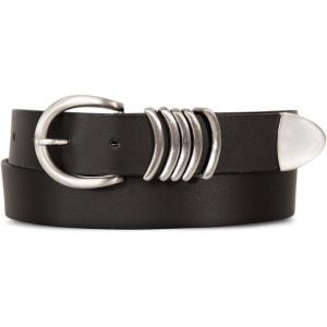 imageLucky Brand Womens Fashion Leather Belt  Stylish  Trend  Classic  Modern  Jean  Pant  Skirt  DressSilver Keeper  Black