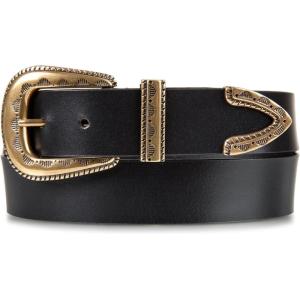 imageLucky Brand Womens Leather Belt  Leather  Trend  Stylish  Classic  Modern  Jeans  Pants  Skirt  DressTextured Buckle  Black