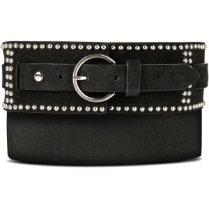 imageLucky Brand Womens Studded Leather Belt  Stylish  Classic  Modern  Jeans  Pants  Skirt  DressStudded Suede Stretch  Black