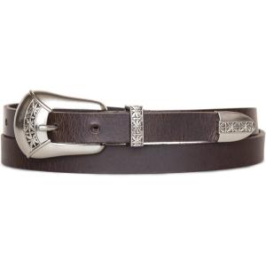 imageLucky Brand Womens WesternInspired Leather Belt  Classic  American Heritage  Casual  Vintage  CowboyWestern Buckle  Brown