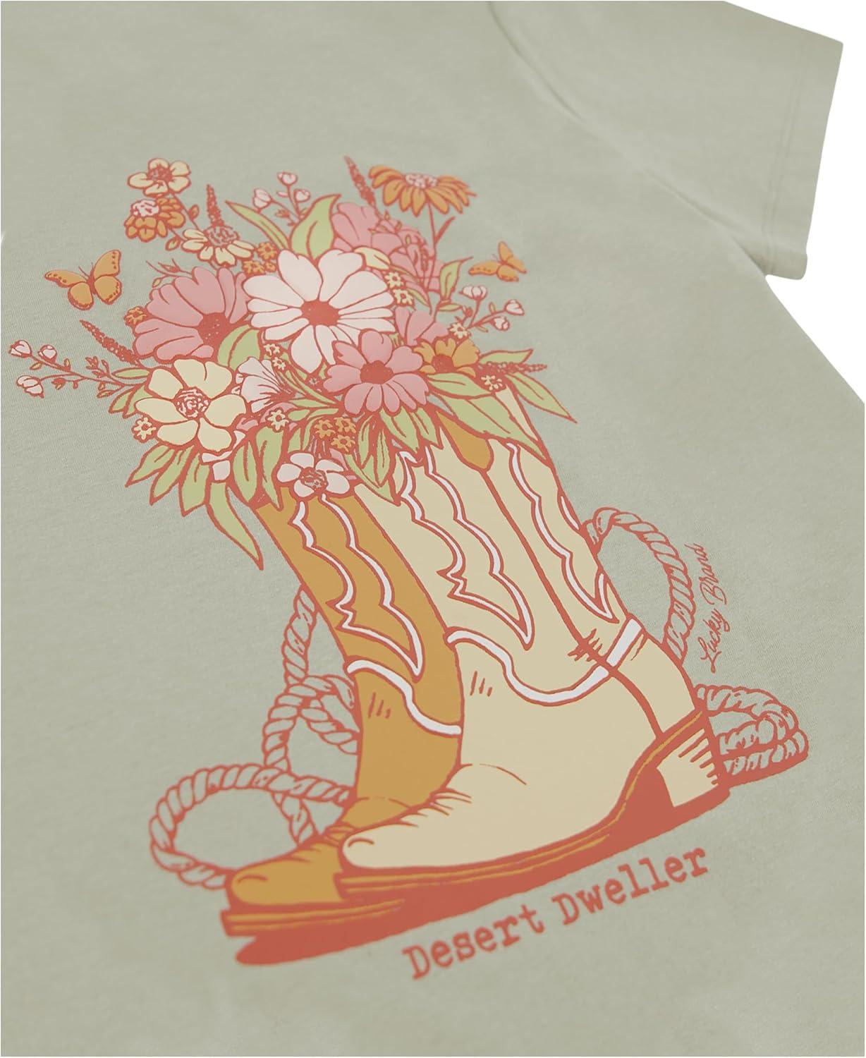 imageLucky Brand Girls Short Sleeve Graphic TShirt Tagless Cotton Tee with Fun DesignsDesert Dweller