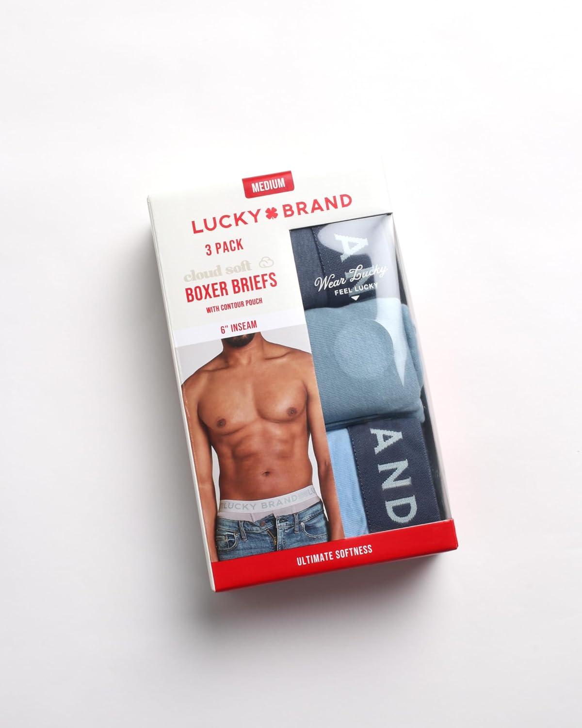 imageLucky Brand Mens Boxer Briefs  3 Pack Soft Mens Underwear Boxer Briefs with Contour Pouch  Breathable Boxers for MenVintage IndigoFaded DenimLight Blue