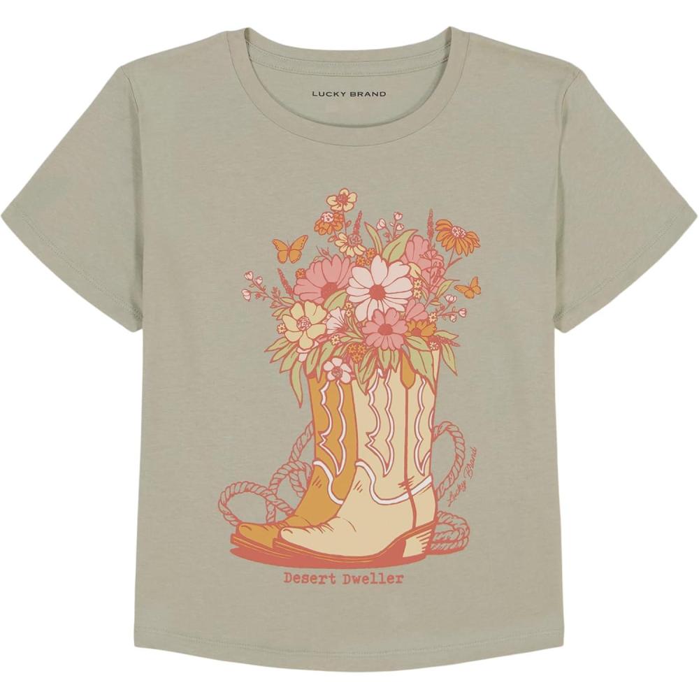 imageLucky Brand Girls Short Sleeve Graphic TShirt Tagless Cotton Tee with Fun DesignsDesert Dweller