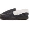 imageLucky Brand Boys Faux Wool Aline House Shoes for Kids Memory Foam SlippersBlackWhite