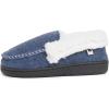 imageLucky Brand Boys Faux Wool Aline House Shoes for Kids Memory Foam SlippersBlueWhite