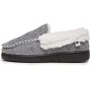 imageLucky Brand Boys Faux Wool Aline House Shoes for Kids Memory Foam SlippersGreyWhite