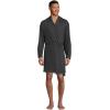 imageLucky Brand Mens Bathrobe  Warm Long Sleeve Knit Robe with Shawl Collar  Soft Cotton Blend Bath Robes for Men Size SXLCharcoal Heather