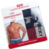 imageLucky Brand Mens Boxer Briefs  3 Pack Soft Stretch Casual Mens Underwear with Functional Fly Pouch Boxers S2XLIndigo HeatherShadow BlackTibetan Red