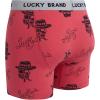 imageLucky Brand Mens Boxer Briefs  3 Pack Soft Stretch Casual Mens Underwear with Functional Fly Pouch Boxers S2XLJet BlackRed PrintGrey Heather