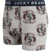 imageLucky Brand Mens Boxer Briefs  3 Pack Soft Stretch Casual Mens Underwear with Functional Fly Pouch Boxers S2XLMood IndigoGrey Heather PrintTibetan Red