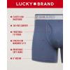 imageLucky Brand Mens Boxer Briefs  3 Pack Soft Stretch Casual Mens Underwear with Functional Fly Pouch Boxers S2XLTotal EclipseMood Indigo PrintReef Waters
