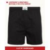imageLucky Brand Mens Boxer Shorts  3 Pack Woven Cotton Boxers for Men with Functional Fly  Lightweight Mens Underwear BoxersBlueBlackPalm Tree