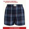 imageLucky Brand Mens Boxer Shorts  3 Pack Woven Cotton Boxers for Men with Functional Fly  Lightweight Mens Underwear BoxersMood Indigo PlaidMineral RedCoronet Blue Print