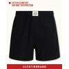 imageLucky Brand Mens Boxer Shorts  3 Pack Woven Cotton Boxers for Men with Functional Fly  Lightweight Mens Underwear BoxersPlaidSmoked Pearl PrintJet Black