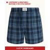 imageLucky Brand Mens Boxer Shorts  3 Pack Woven Cotton Boxers for Men with Functional Fly  Lightweight Mens Underwear BoxersTotal Eclipse PlaidMedium GreyTotal Eclipse Print