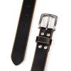 imageLucky Brand Mens Casual and Dress Leather Belts with Metal BuckleRaw Edge  Black