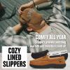 imageLucky Brand Mens MicroSuede Moccasin Slippers with Faux Sherpa LiningTan
