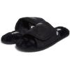 imageLucky Brand Mens Microsuede Memory Foam Open Toe Slippers Cool Adjustable Strap Indoor Outdoor House Sliders for MenBlackBlack