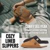 imageLucky Brand Mens Microsuede Memory Foam Open Toe Slippers Cool Adjustable Strap Indoor Outdoor House Sliders for MenTan