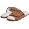 imageLucky Brand Mens Microsuede Memory Foam Open Toe Slippers Cool Adjustable Strap Indoor Outdoor House Sliders for MenTanWhite