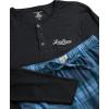 imageLucky Brand Mens Pajama Set  2 Piece Long Sleeve Crewneck Mens Shirts and Flannel Lounge Pants  Cozy Pajama Pants Set SXLCharcoal Greyvintage Indigo Plaid