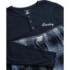 imageLucky Brand Mens Pajama Set  2 Piece Long Sleeve Crewneck Mens Shirts and Flannel Lounge Pants  Cozy Pajama Pants Set SXLTotal Eclipsemood Indigo Plaid