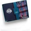 imageLucky Brand Mens Pajama Set  2 Piece Long Sleeve Waffle Knit Top and Flannel Fleece Thermal Pants  Cozy Mens Base LayersMood Indigo HeatherMood Indigo Plaid