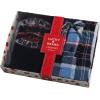 imageLucky Brand Mens Pajama Set  2 Piece Long Sleeve Waffle Knit Top and Flannel Fleece Thermal Pants  Cozy Mens Base LayersMood IndigoBlue Plaid
