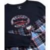 imageLucky Brand Mens Pajama Set  2 Piece Long Sleeve Waffle Knit Top and Flannel Fleece Thermal Pants  Cozy Mens Base LayersMood IndigoBlue Plaid