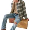 imageLucky Brand Mens Plaid Faux Shearling Lined Trucker JacketGrey Plaid
