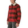 imageLucky Brand Mens Plaid Faux Shearling Lined Trucker JacketRed Plaid