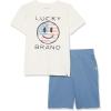imageLucky Brand Boys 2 Pieces Short SetVanilla IceCoronet Blue