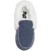 imageLucky Brand Boys Faux Wool Aline House Shoes for Kids Memory Foam SlippersBlueWhite