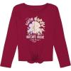imageLucky Brand Girls Long Sleeve Graphic TShirt Tagless Cotton Tee with Fun DesignsRed Plum