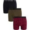 imageLucky Brand Mens Boxer Briefs  3 Pack Soft Stretch Casual Mens Underwear with Functional Fly Pouch Boxers S2XLJet BlackTibetan Red PrintDark Olive Heather