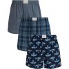 imageLucky Brand Mens Boxer Shorts  3 Pack Woven Cotton Boxers for Men with Functional Fly  Lightweight Mens Underwear BoxersTotal Eclipse PlaidMedium GreyTotal Eclipse Print