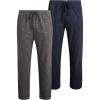 imageLucky Brand Mens Lightweight Plaid Fleece 2 Pack Pajama PantsMood Indigo PrintGrey Print