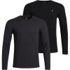 imageLucky Brand Mens Long Sleeve Tee Shirts  2 Pack Soft Crewneck Cotton Tees for Men  Lightweight Mens Shirts for LayeringCharcoalJet Black