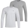 imageLucky Brand Mens Long Sleeve Tee Shirts  2 Pack Soft Crewneck Cotton Tees for Men  Lightweight Mens Shirts for LayeringWhiteHeather Grey