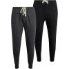 imageLucky Brand Mens Pajama Pants  2 Pack Micro Suede Knit Bottom Joggers for Men with Side Pocket  Mens Lounge Pants SXLJet BlackCharcoal Heather