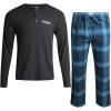 imageLucky Brand Mens Pajama Set  2 Piece Long Sleeve Crewneck Mens Shirts and Flannel Lounge Pants  Cozy Pajama Pants Set SXLCharcoal Greyvintage Indigo Plaid