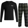 imageLucky Brand Mens Pajama Set  2 Piece Long Sleeve Crewneck Mens Shirts and Flannel Lounge Pants  Cozy Pajama Pants Set SXLJet Blackfour Leaf Clover Plaid