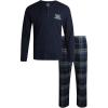 imageLucky Brand Mens Pajama Set  2 Piece Long Sleeve Crewneck Mens Shirts and Flannel Lounge Pants  Cozy Pajama Pants Set SXLMood Indigomood Indigo Plaid